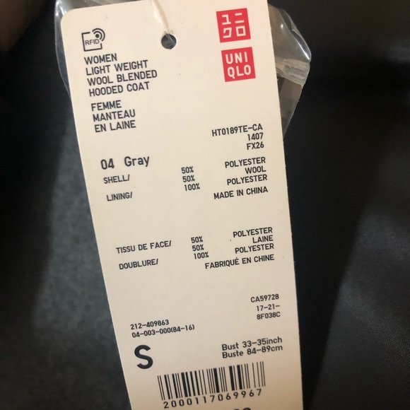 Uniqlo Wool Blend Hooded Jacket - Brand New w Tags - Picture 4 of 5